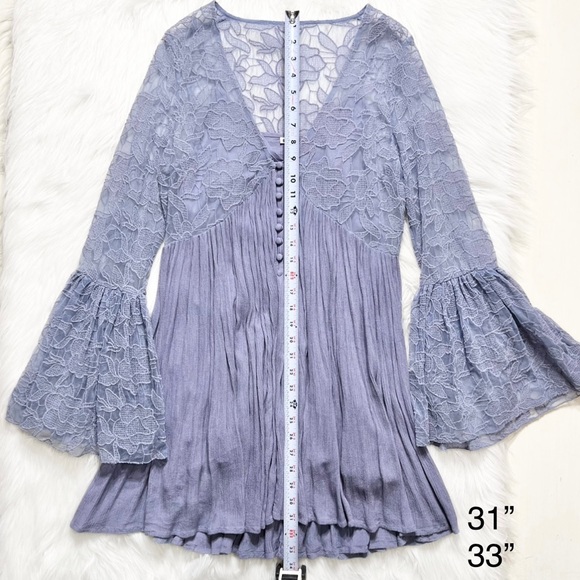 SOLD-Free People Embroidered Lace Crinkle Tunic Dress - Picture 13 of 13